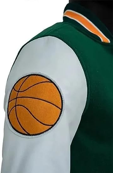 Green and white Stranger Things varsity jacket inspired by Season 4