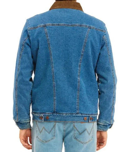 Jonathan Byers Stranger Things S5 sherpa-lined blue denim jacket