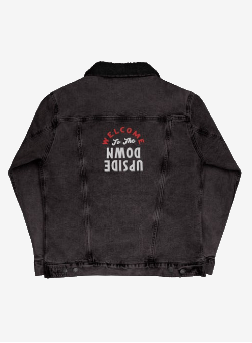 Upside Down Stranger Things unisex sherpa-lined denim jacket