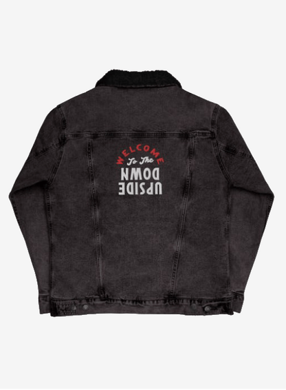 Upside Down Stranger Things unisex sherpa-lined denim jacket
