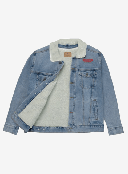 Upside Down Stranger Things unisex sherpa-lined denim jacket