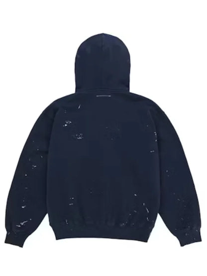 Supreme MM6 Maison Margiela Box Logo Zip Up Hooded Sweatshirt Navy