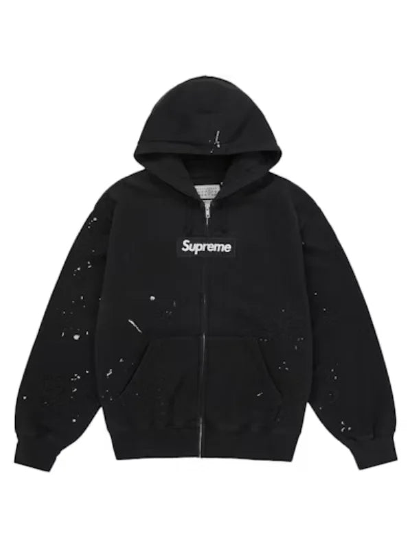 Supreme MM6 Maison Margiela Box Logo ZIP Up Hooded Sweatshirt Black