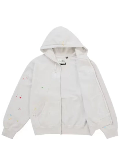 Supreme MM6 Maison Margiela Box Logo Zip Up Hooded Sweatshirt White