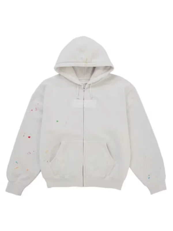 Supreme MM6 Maison Margiela Box Logo Zip Up Hooded Sweatshirt White