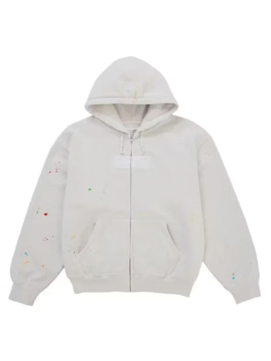 Supreme MM6 Maison Margiela Box Logo Zip Up Hooded Sweatshirt White