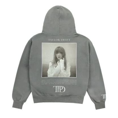 taylor swift ttpd gray hoodie outfit