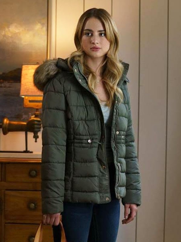 Tell Me Lies Grace Van Patten Grey Hooded Jacket