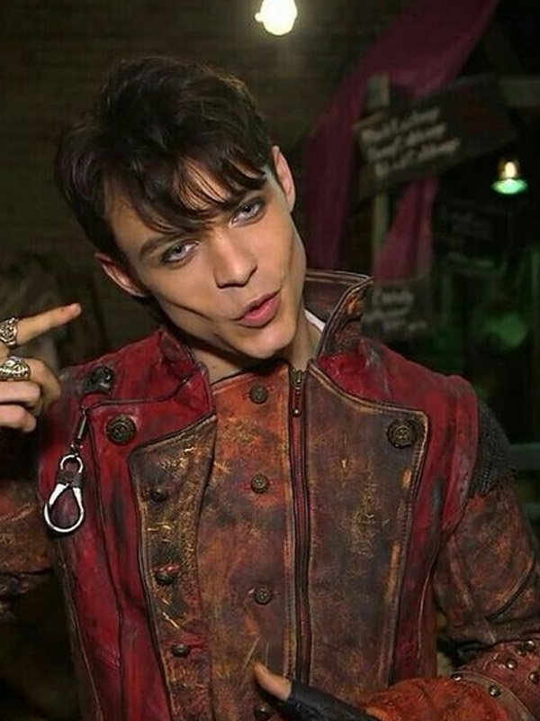 Descendants 2 Thomas Doherty Red Leather Coat