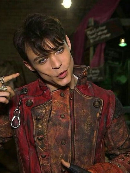 Descendants 2 Thomas Doherty Red Leather Coat