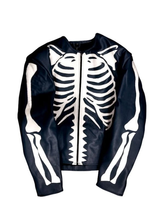 Men’s Vanson Skeleton Bones Black Jacket
