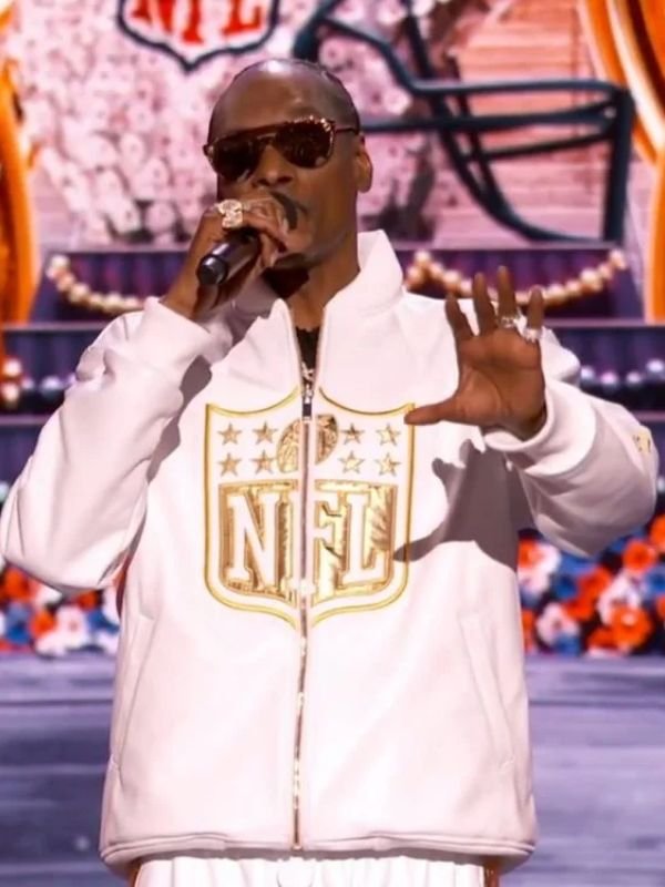 Snoop Dogg NFL Honors 2025 white fleece jacket – celebrity-inspired winter outerwear