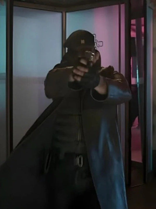 Lee Pace The Running Man Brown Leather Coat