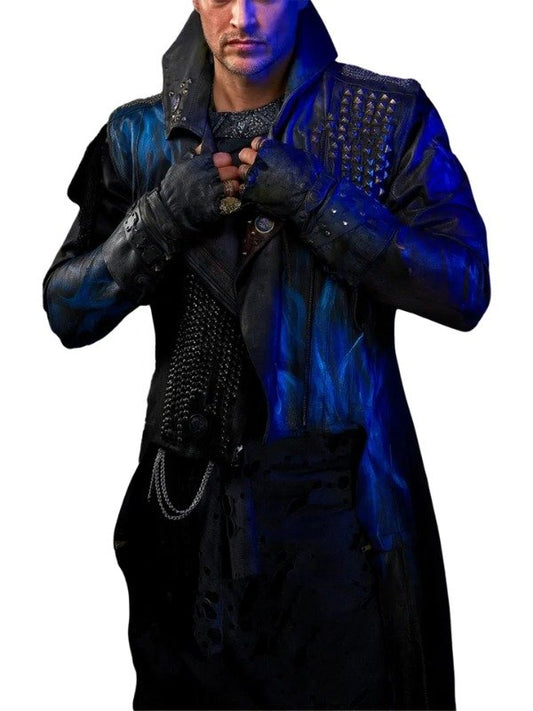 villain inspired gothic fantasy leather long coat