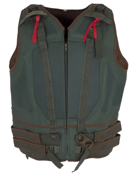 Men's Bane PU Leather Military Tom Hardy Halloween Vest – Dark Knight Rises Green Cosplay
