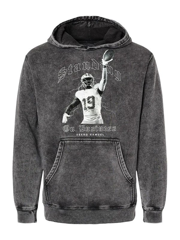 grey mineral wash hoodie zip up streetwear casual outfit