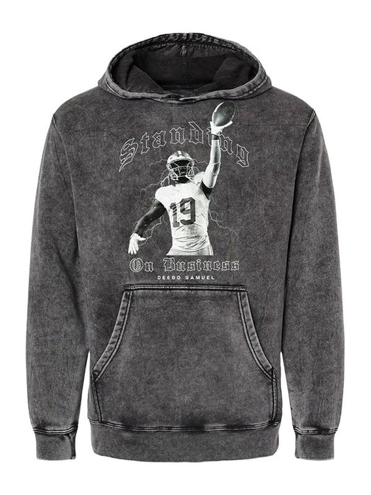 grey mineral wash hoodie zip up streetwear casual outfit