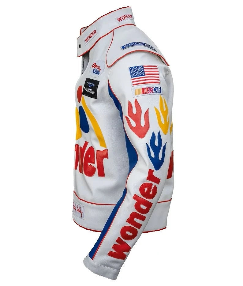 Ricky Bobby Wonder Bread Jacket – Talladega Nights Halloween Costume Faux Leather Racing Outfit