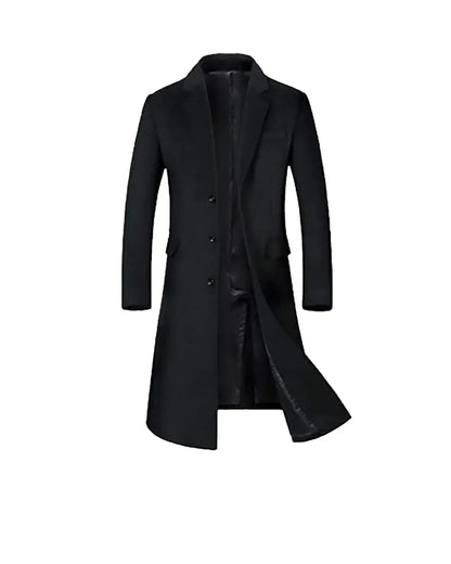 Winter Mens Black Gentlemen Trench Coat