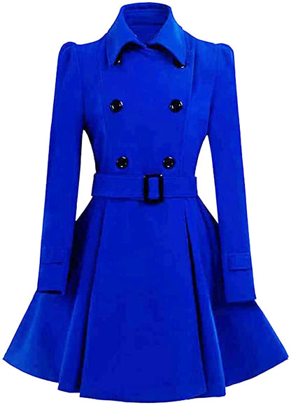 Women’s double breasted swing pea coat – elegant winter outerwear by Arna Luxe