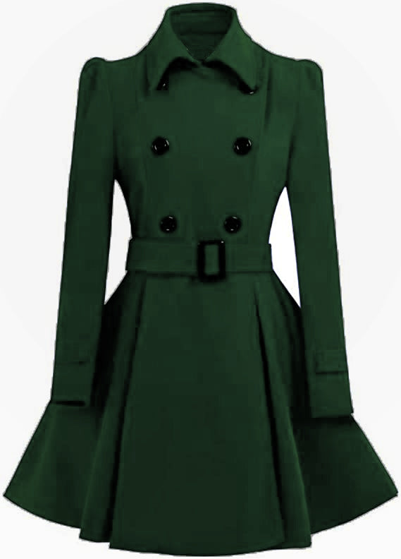 Women’s double breasted swing pea coat – elegant winter outerwear by Arna Luxe