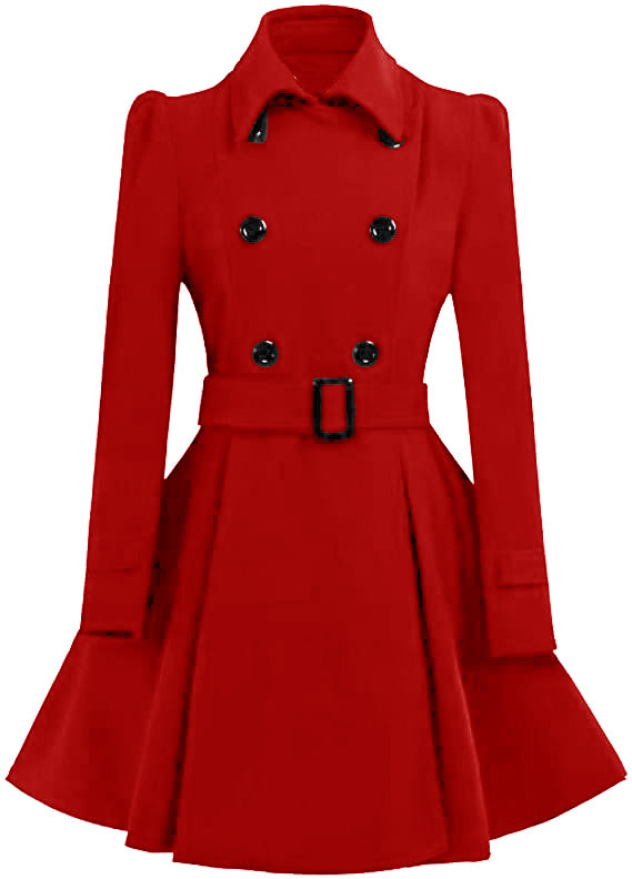 Women’s double breasted swing pea coat – elegant winter outerwear by Arna Luxe