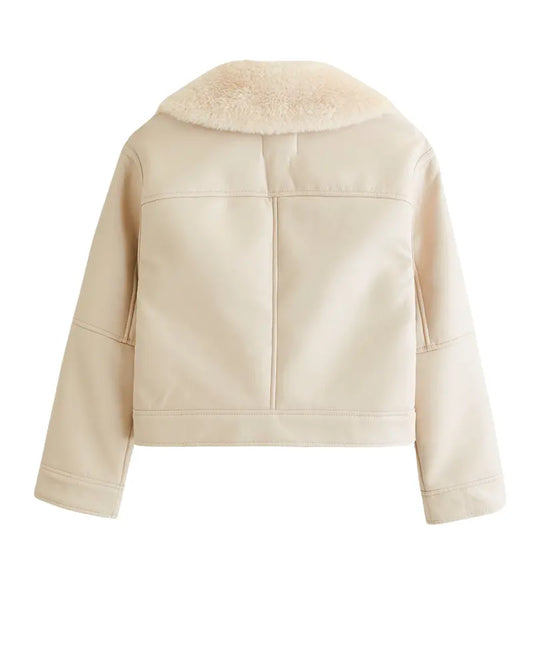 Women Faux Shearling Leather Jacket