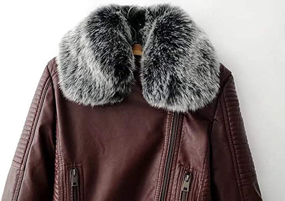 Women’s Shearling Quilted Motorcycle Jacket