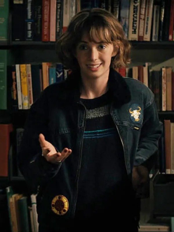 Stranger Things Season 4 Robin Buckley denim jacket inspired by Maya Hawke