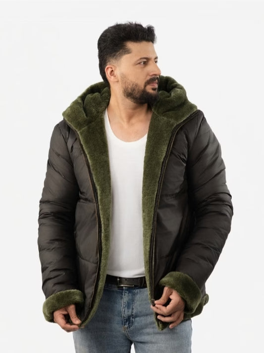 Men’s Wellsoft Reversible Shearling Hooded Jacket