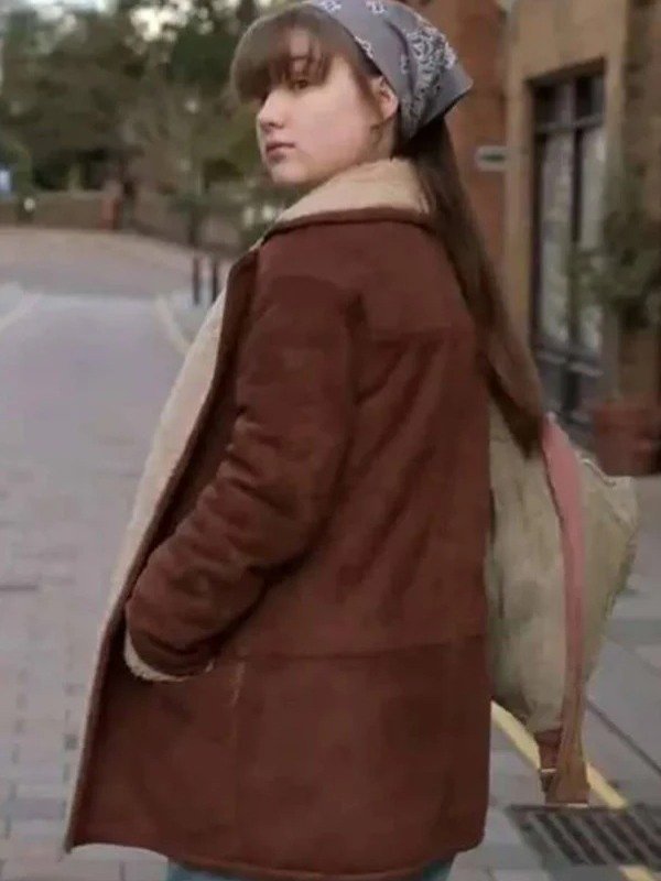 Nora Ted Lasso S03 Brown Shearling Jacket
