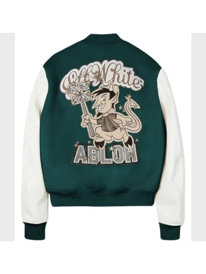 AC Milan Off White Varsity Jacket