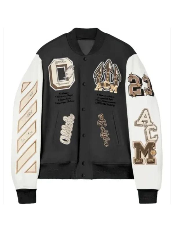 AC Milan Off White Varsity Jacket
