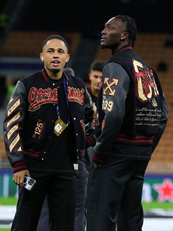 AC Milan Off White Varsity Jacket