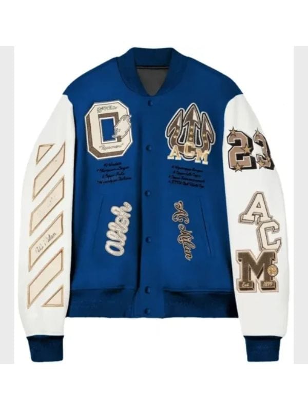 AC Milan Off White Varsity Jacket