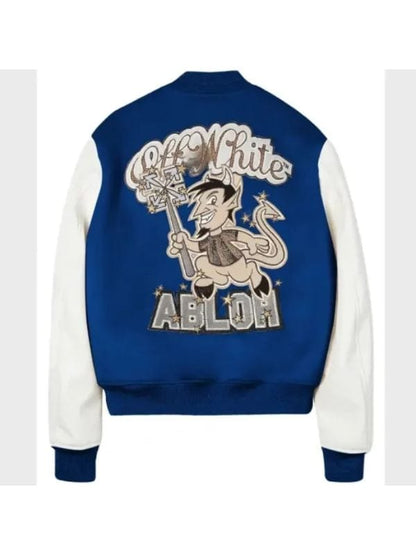 AC Milan Off White Varsity Jacket