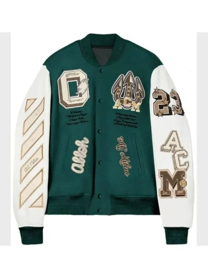 AC Milan Off White Varsity Jacket