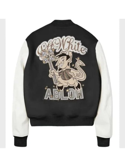 AC Milan Off White Varsity Jacket