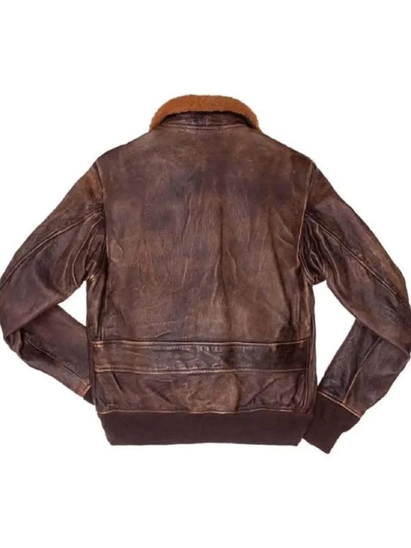 Aviator G-1 Flight Brown Distressed Leather Bomber Jacket