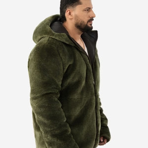 Men’s Wellsoft Reversible Shearling Hooded Jacket