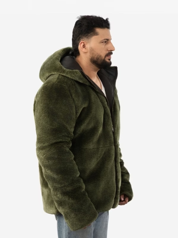 Men’s Wellsoft Reversible Shearling Hooded Jacket