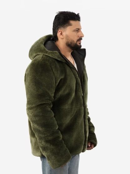 Men’s Wellsoft Reversible Shearling Hooded Jacket
