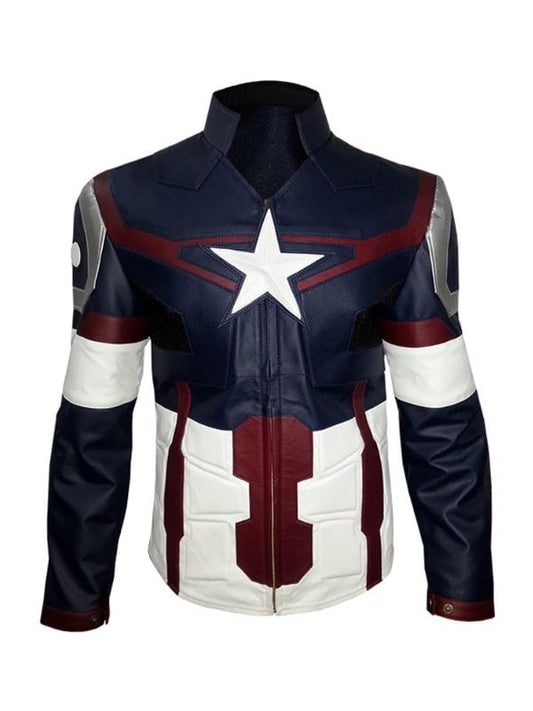 captain-america-blue-leather-jacket-front.jpg → “Captain America Blue Leather Jacket Front View – Chris Evans Avengers Style”