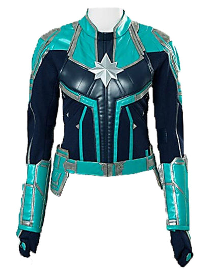 Captain Marvel Brie Larsons Costume Leather Jacket