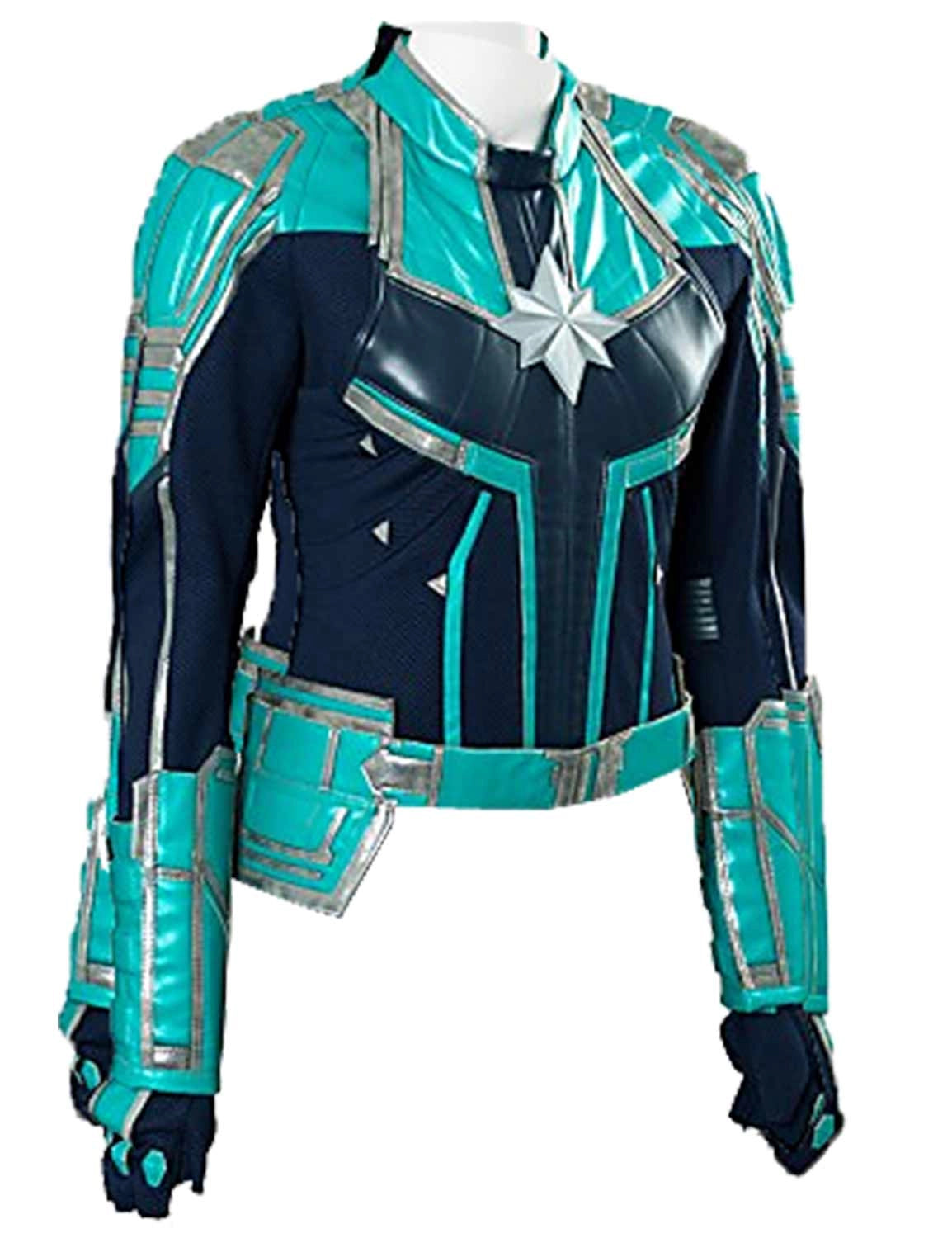 Captain Marvel Brie Larsons Costume Leather Jacket