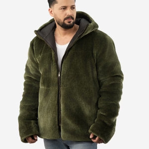 Men’s Wellsoft Reversible Shearling Hooded Jacket