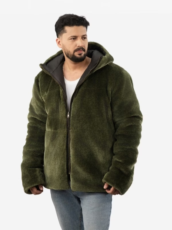 Men’s Wellsoft Reversible Shearling Hooded Jacket