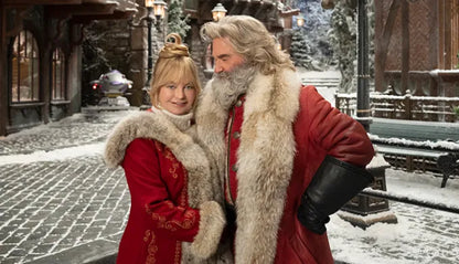 Mrs. Claus Red Long Coat inspired by Goldie Hawn in The Christmas Chronicles 2 – wool blend with fur trim and gold embroidery