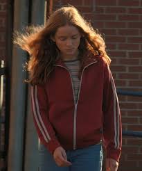 Max Mayfield red fleece jacket Stranger Things Sadie Sink style