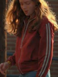 Max Mayfield red fleece jacket Stranger Things Sadie Sink style